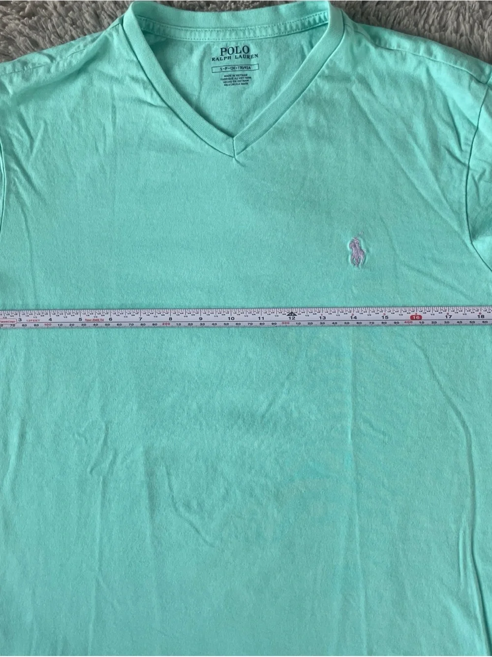 Polo Ralph Lauren Classic Fit V Neck Cotton T-Shirt New Aqua Men’s Size S Pony